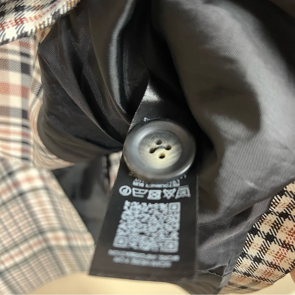 ASOS Plaid One Button Blazer Tunic Length - Picture 6 of 7